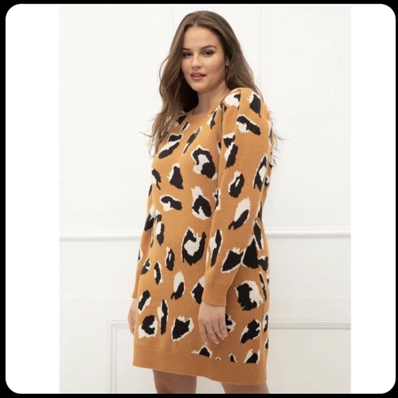 ELOQUII Dresses & Skirts - ELOQUII Elements Animal Print Sweater Dress 22/24
